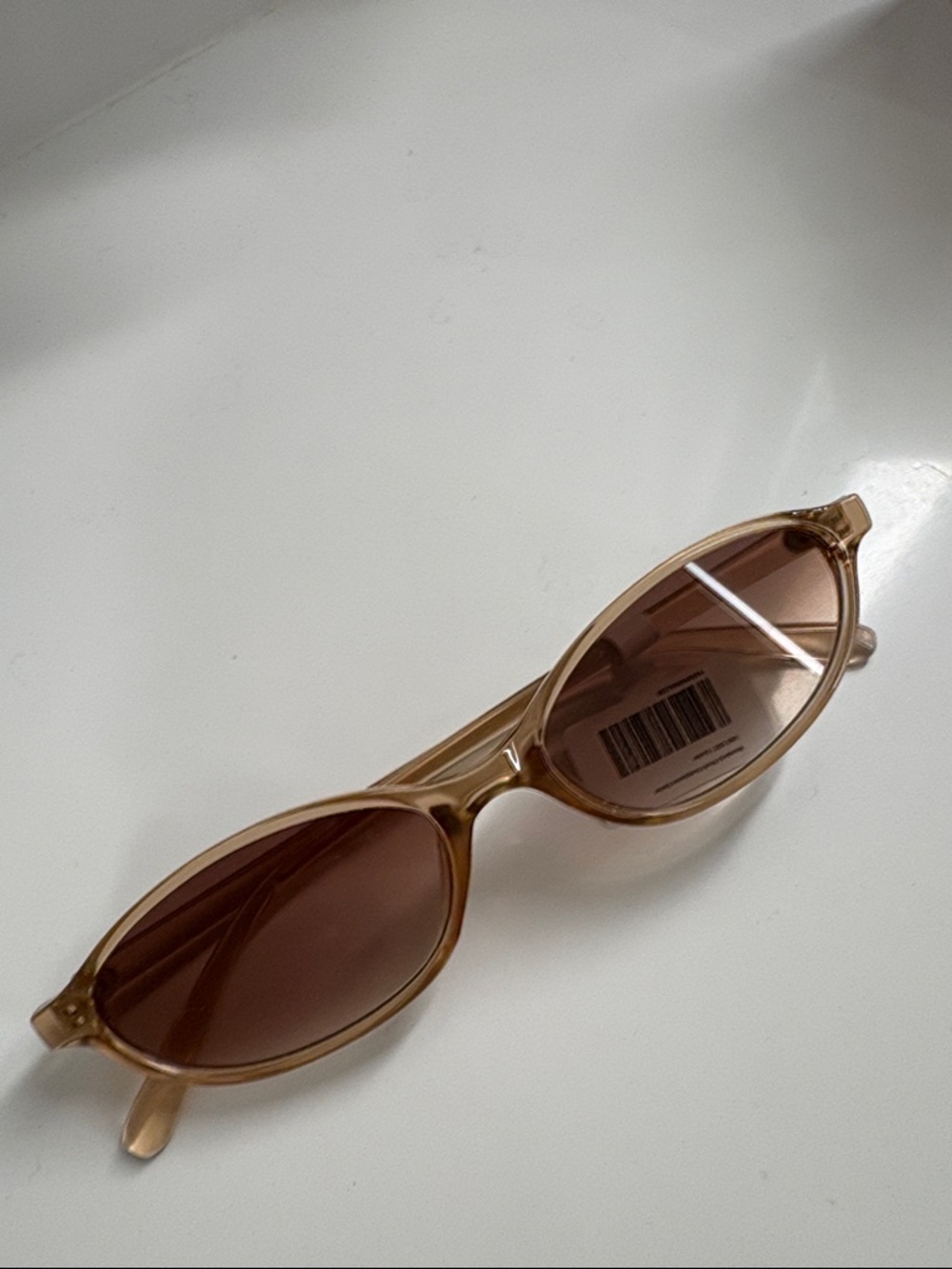 Princess Polly Translucent Brown Oval Sunglasses